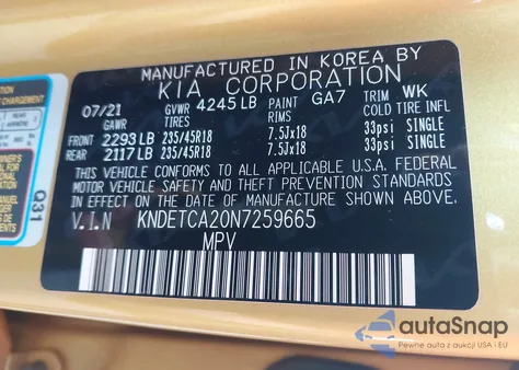 2022 Kia Seltos Sx Turbo z USA, uszkodzony, nr VIN KNDETCA20N7259665